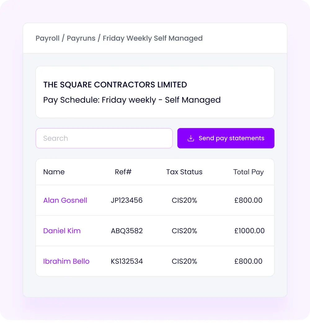 Vyce payroll pay run